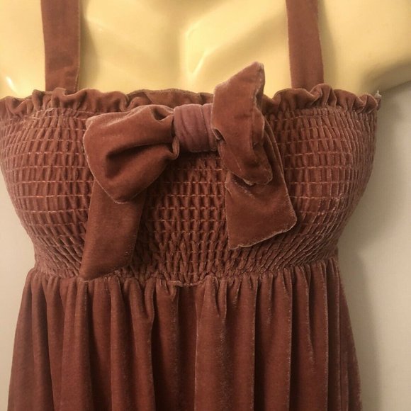 Muted Pink Handmade OOAK Ruched Fairy Dress Plush Fairycore Dusty Rose Y2K - Picture 9 of 9